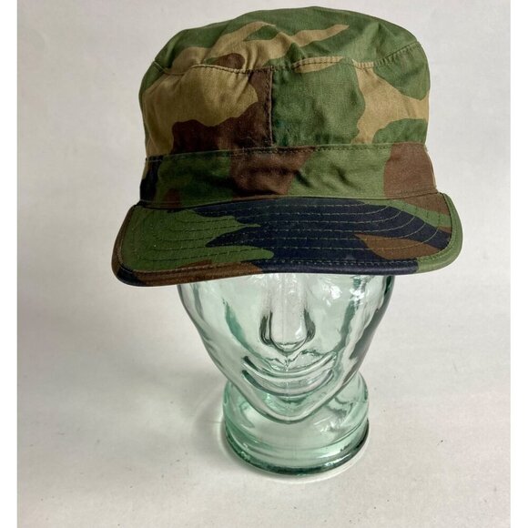 US Army Cap Camouflage Pattern Class 1 Hat 7-1/4 Woodland Winter Cold Weather - Picture 1 of 8